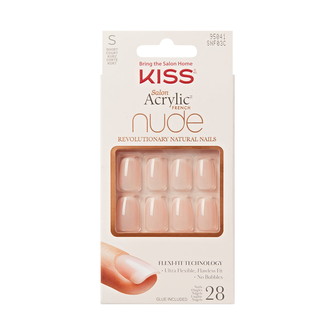 KISS Salon Acrylic Nude French Press On Nails, &