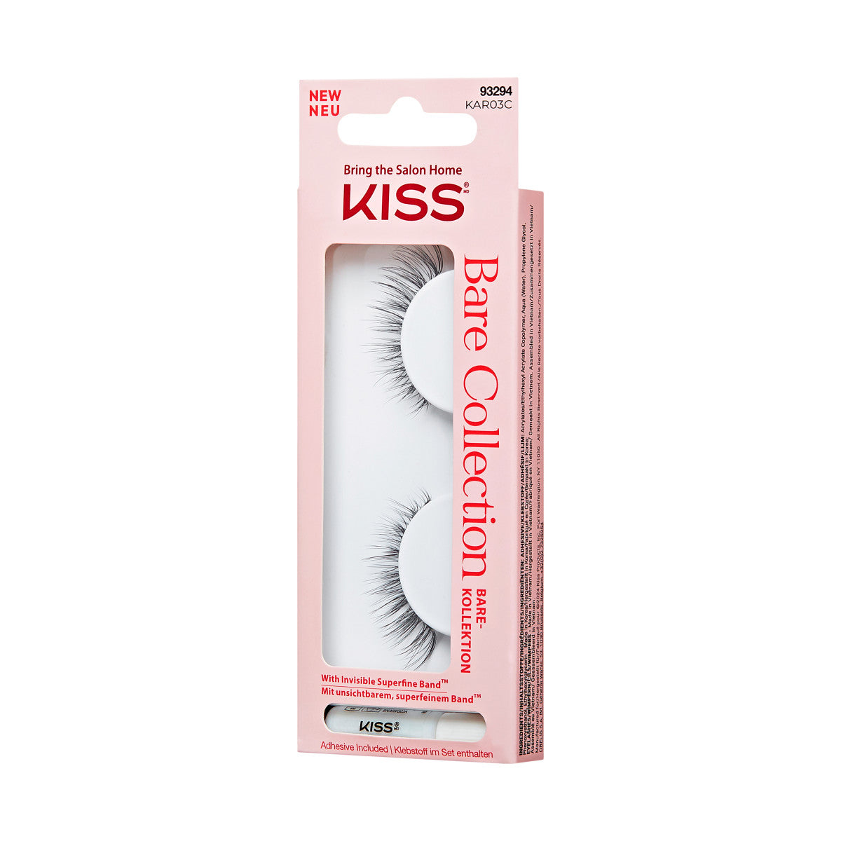 KISS Bare Collection False Eyelashes, 1 Pair & Lash Glue Net Wt. 1g (0.035.oz.)