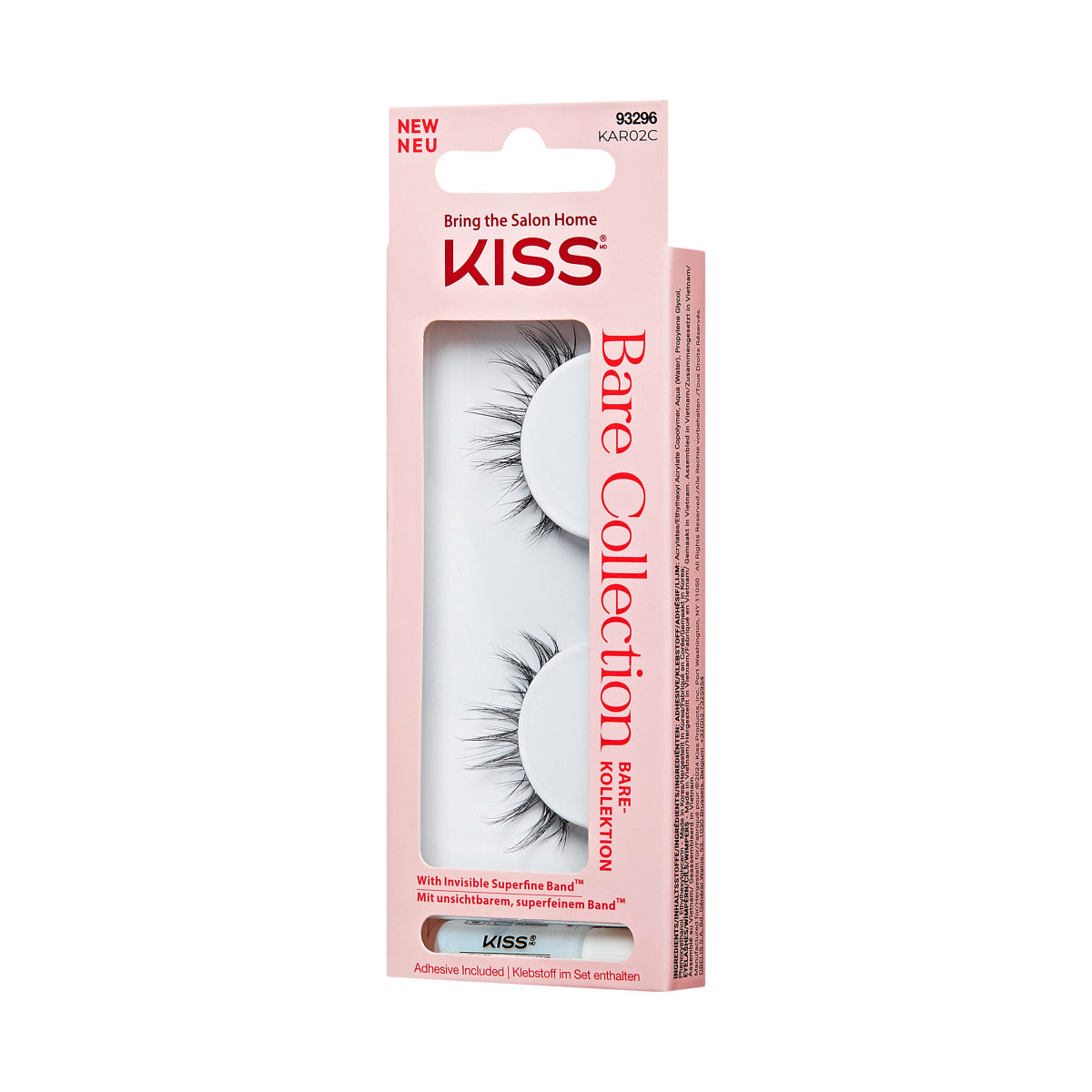 KISS Bare Collection False Eyelashes, 1 Pair & Lash Glue Net Wt. 1g (0.035.oz.)