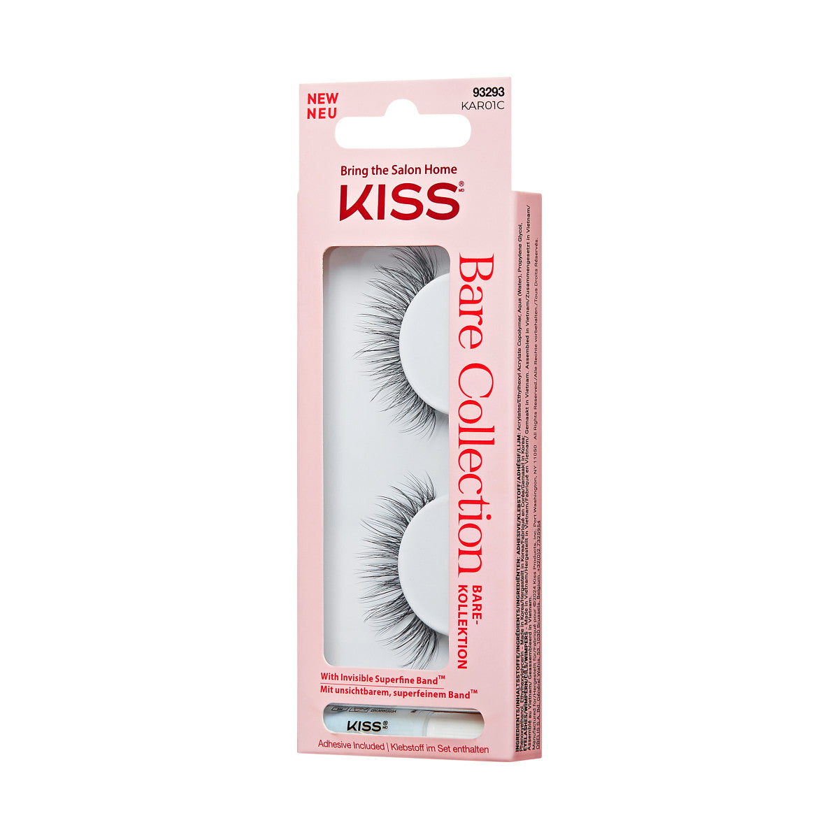 KISS Bare Collection False Eyelashes, 1 Pair & Lash Glue Net Wt. 1g (0.035.oz.)