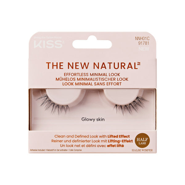 KISS The New Natural, False Eyelashes, Glowy Skin, 12mm, 1 Pair