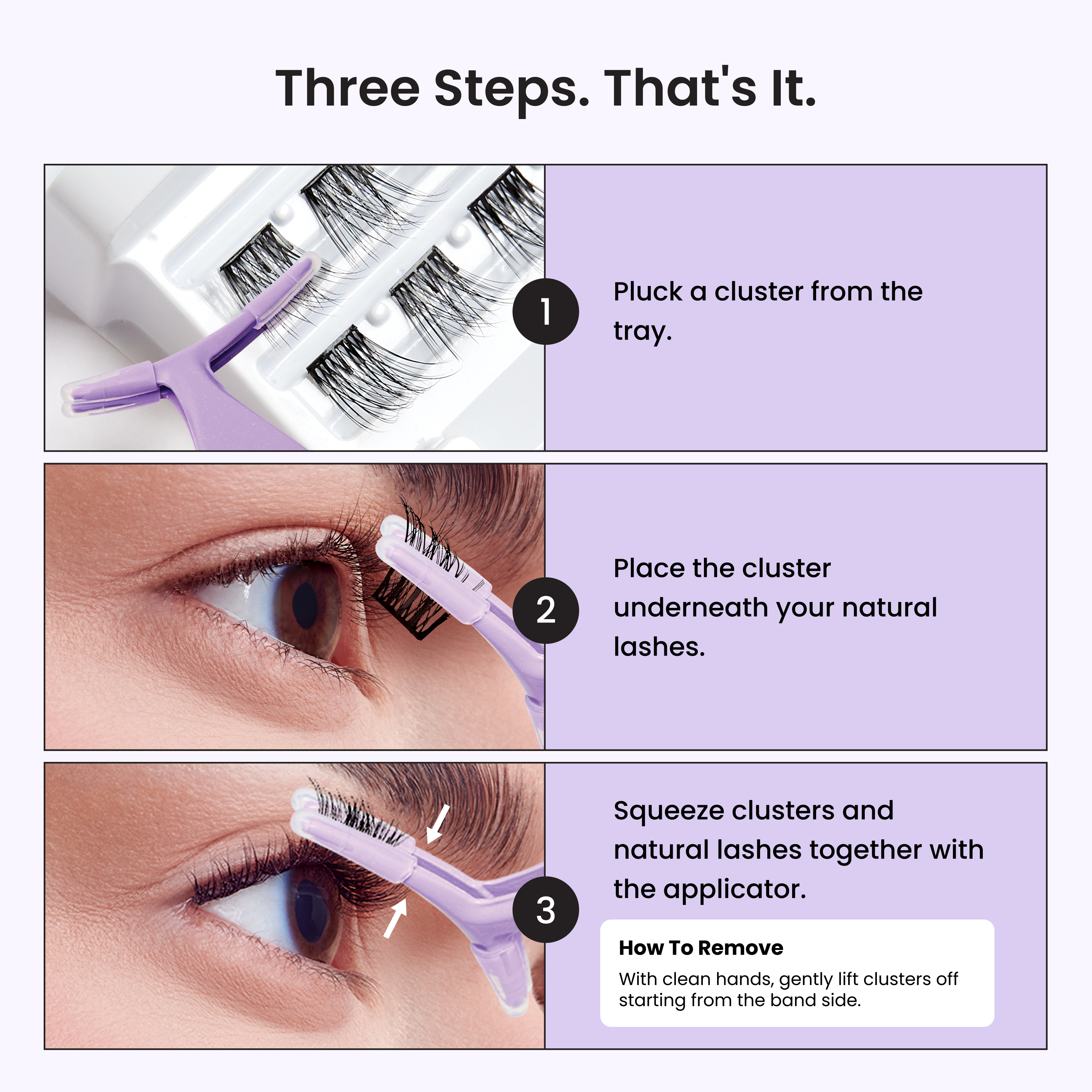 KISS imPRESS Falsies Press On Self Adhesive Eyelashes, Classic Volume, 36 Lash Clusters