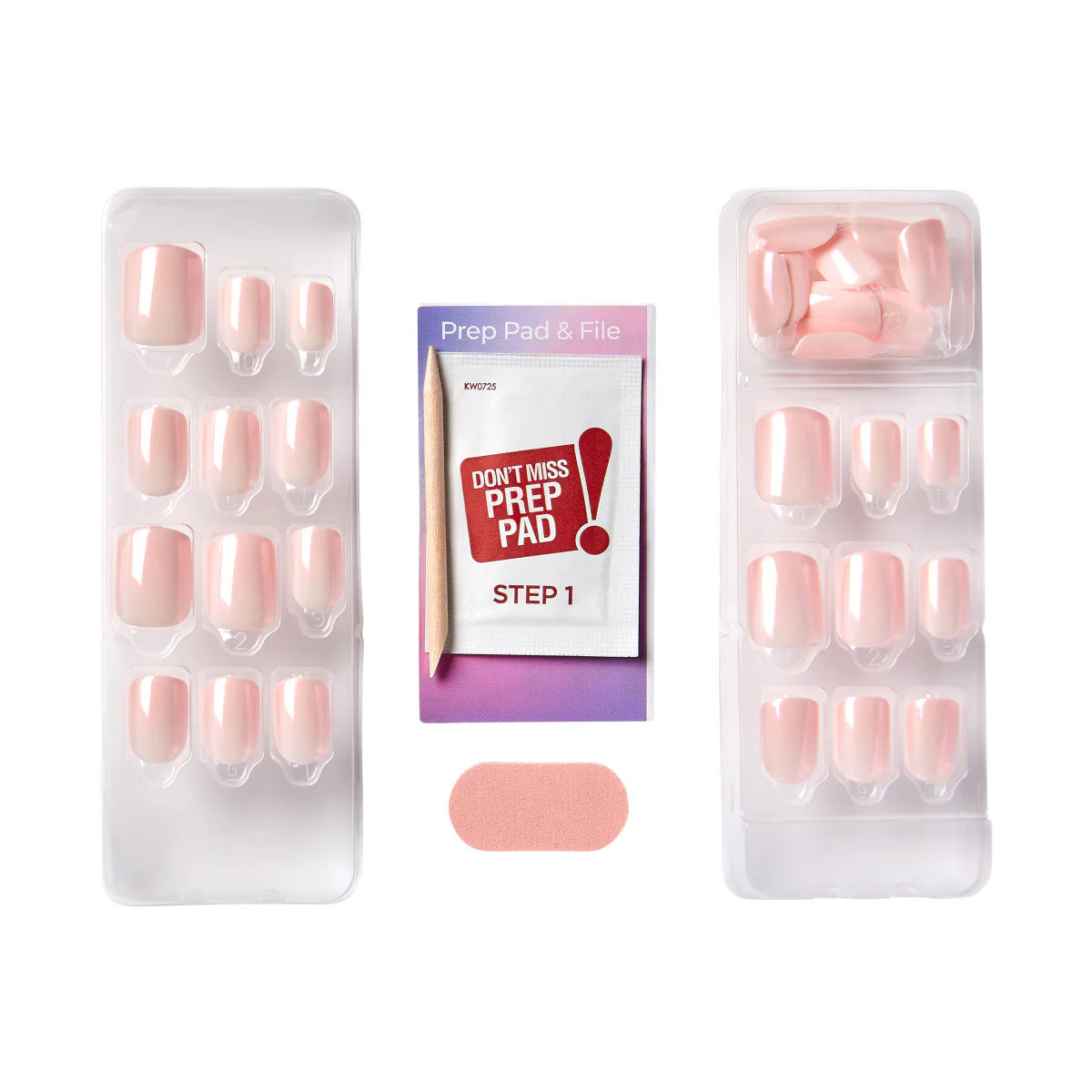 colorFX by imPRESS Press-On Nails, No Glue Needed, Pink, Short Squoval, 33 Ct.