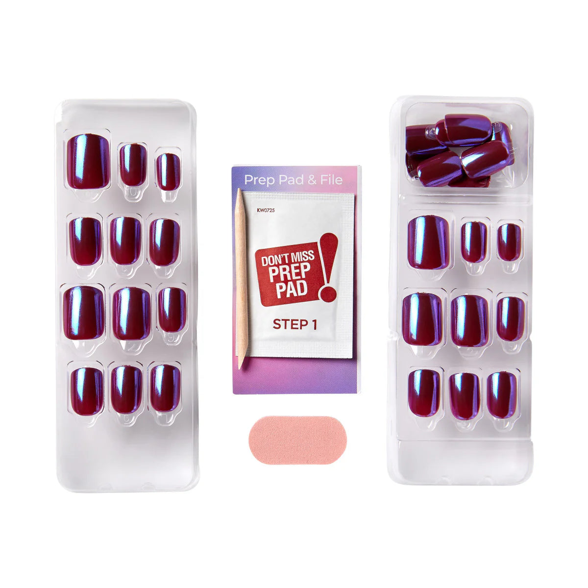 colorFX by imPRESS Press-On Nails, No Glue Needed, Purple, Short Squoval, 33 Ct.