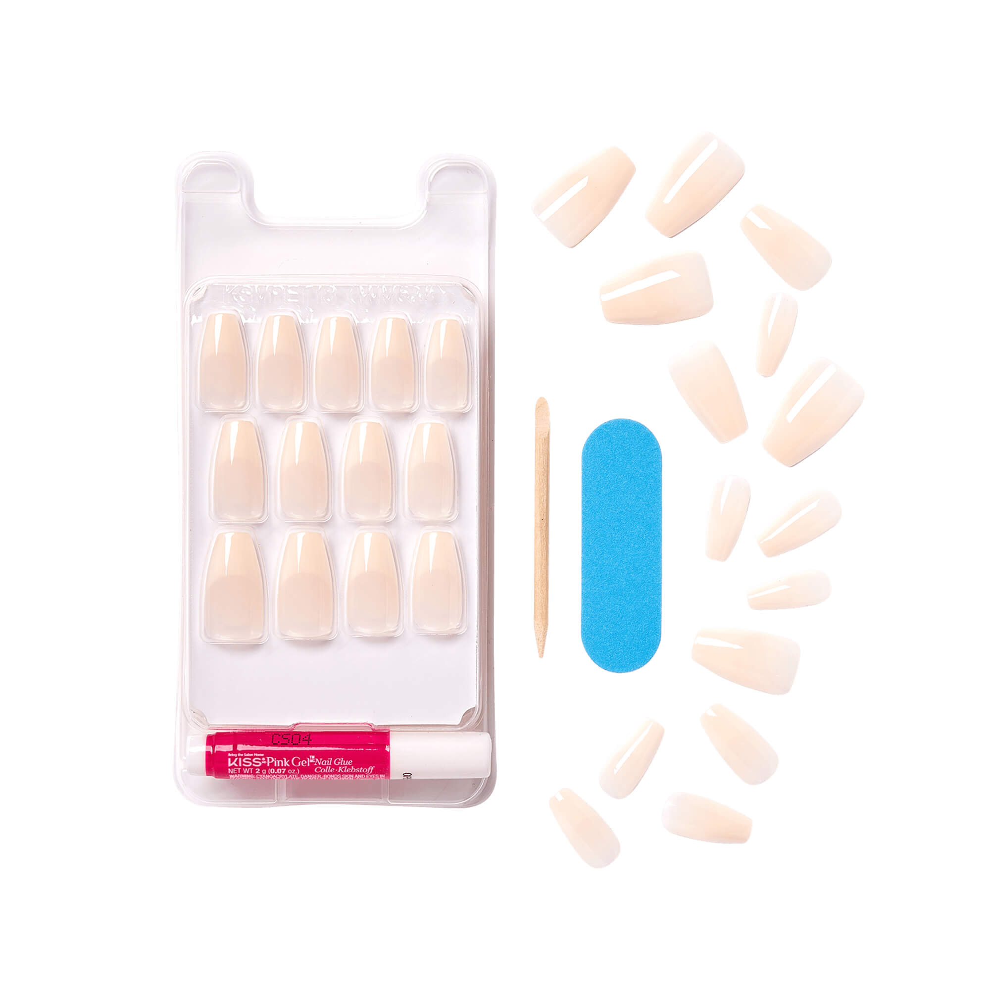 KISS Salon Acrylic French Nude Nails - Leilani