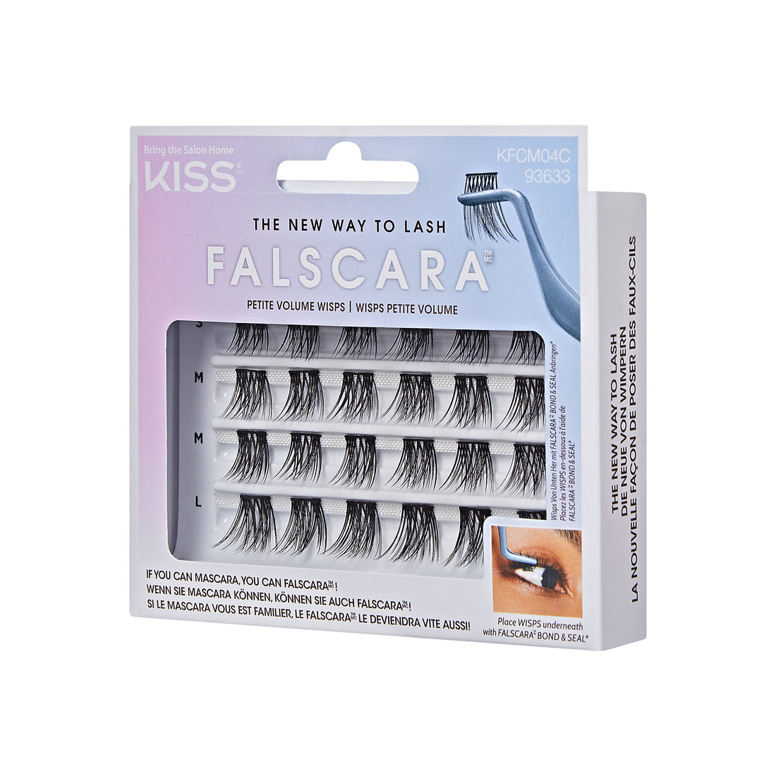 KISS Falscara Collection DIY Eyelash Extensions Multi Pack, Petite Volume Wisps, 24 Ct.