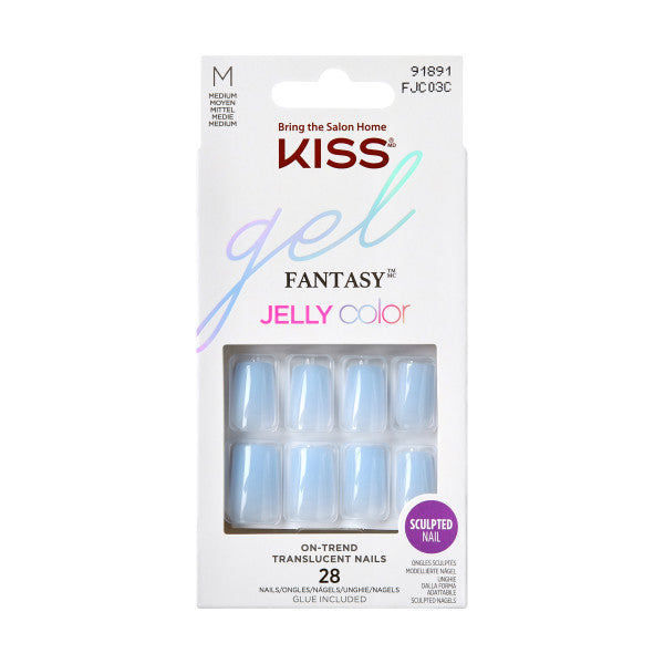 KISS Gel Fantasy Jelly Color Press-On Nails, &