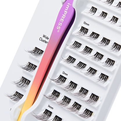 KISS imPRESS Falsies Press On Self Adhesive Eyelashes, Classic Natural, 36 Lash Clusters