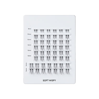 KISS FALSCARA Multipack False Eyelashes Lash Extensions, Soft Wispy, 50 Lash Clusters