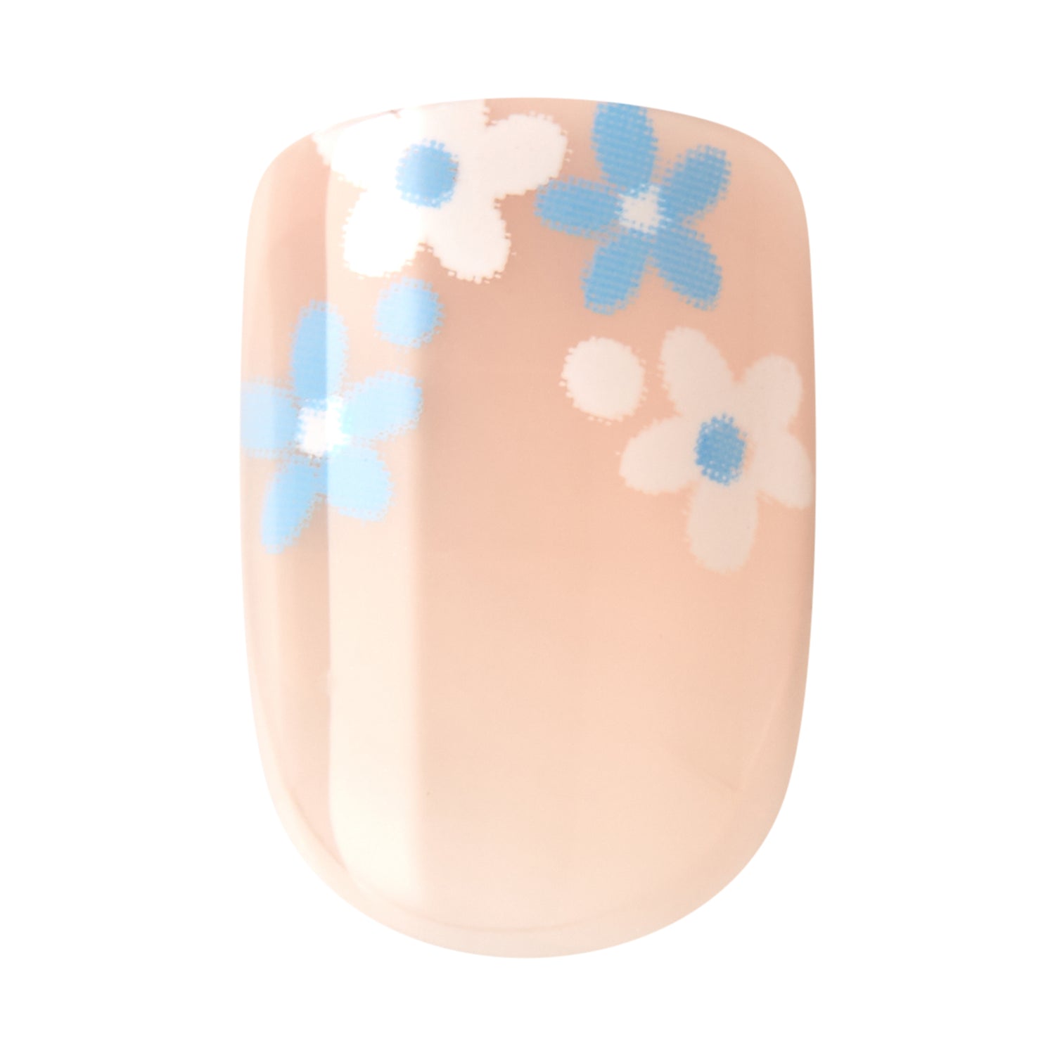 imPRESS Modern French Tip Press On Nails, No Glue Needed, Blue Tips, Short Square, 30 Ct.