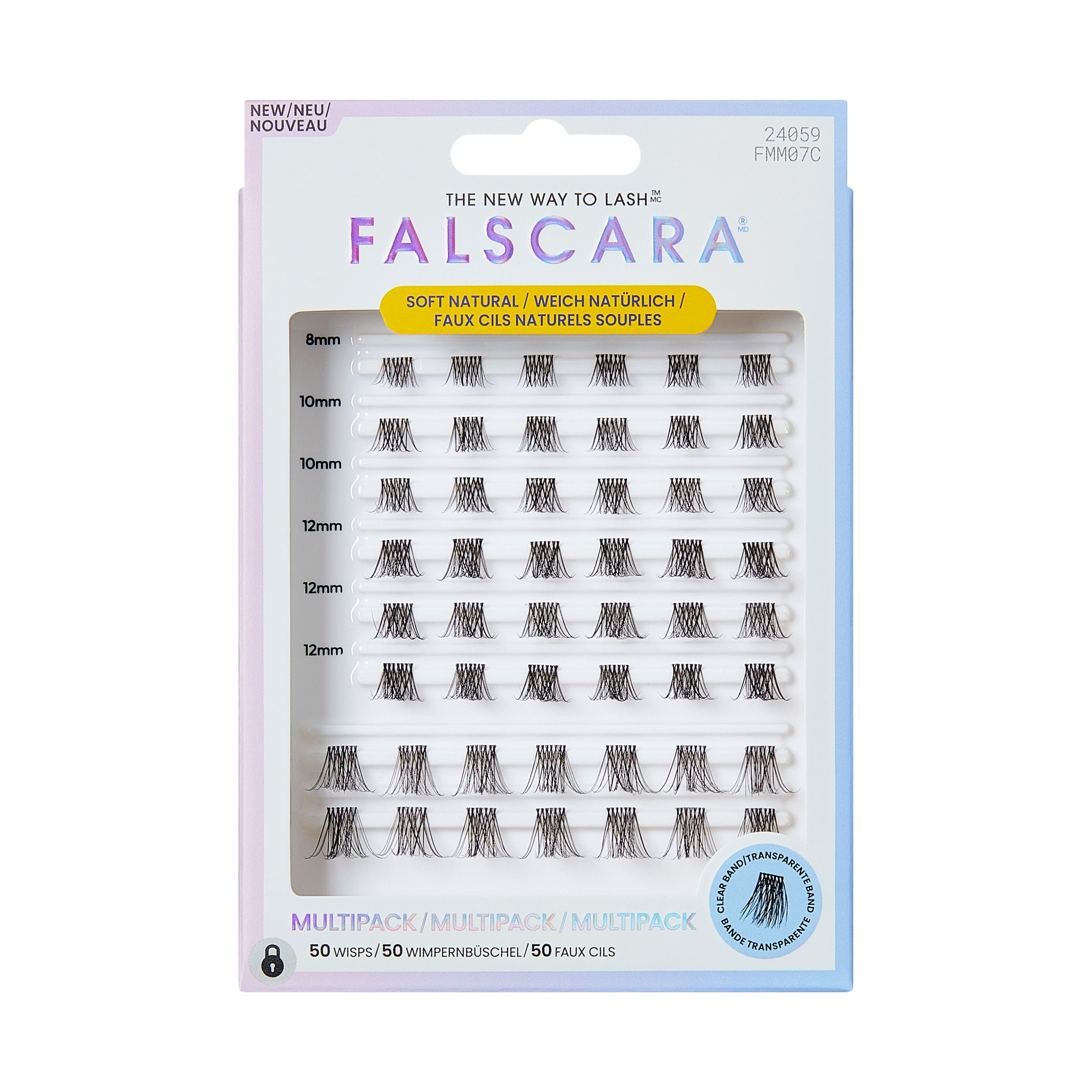 KISS FALSCARA Multipack False Eyelashes Lash Extensions, Faux Mink Volume, 50 Lash Clusters