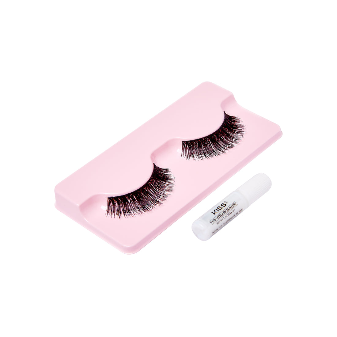 KISS Natural False Eyelashes, Style ‘Amorous’, 1 Pair &amp; Lash Glue Net Wt. 1g (0.035.oz.)