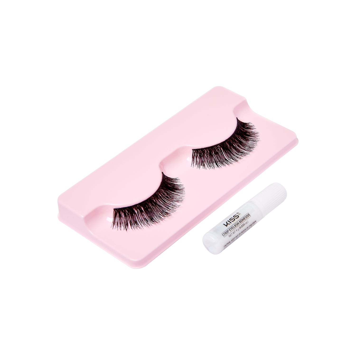 KISS Natural False Eyelashes, Style ‘Amorous’, 1 Pair &amp; Lash Glue Net Wt. 1g (0.035.oz.)