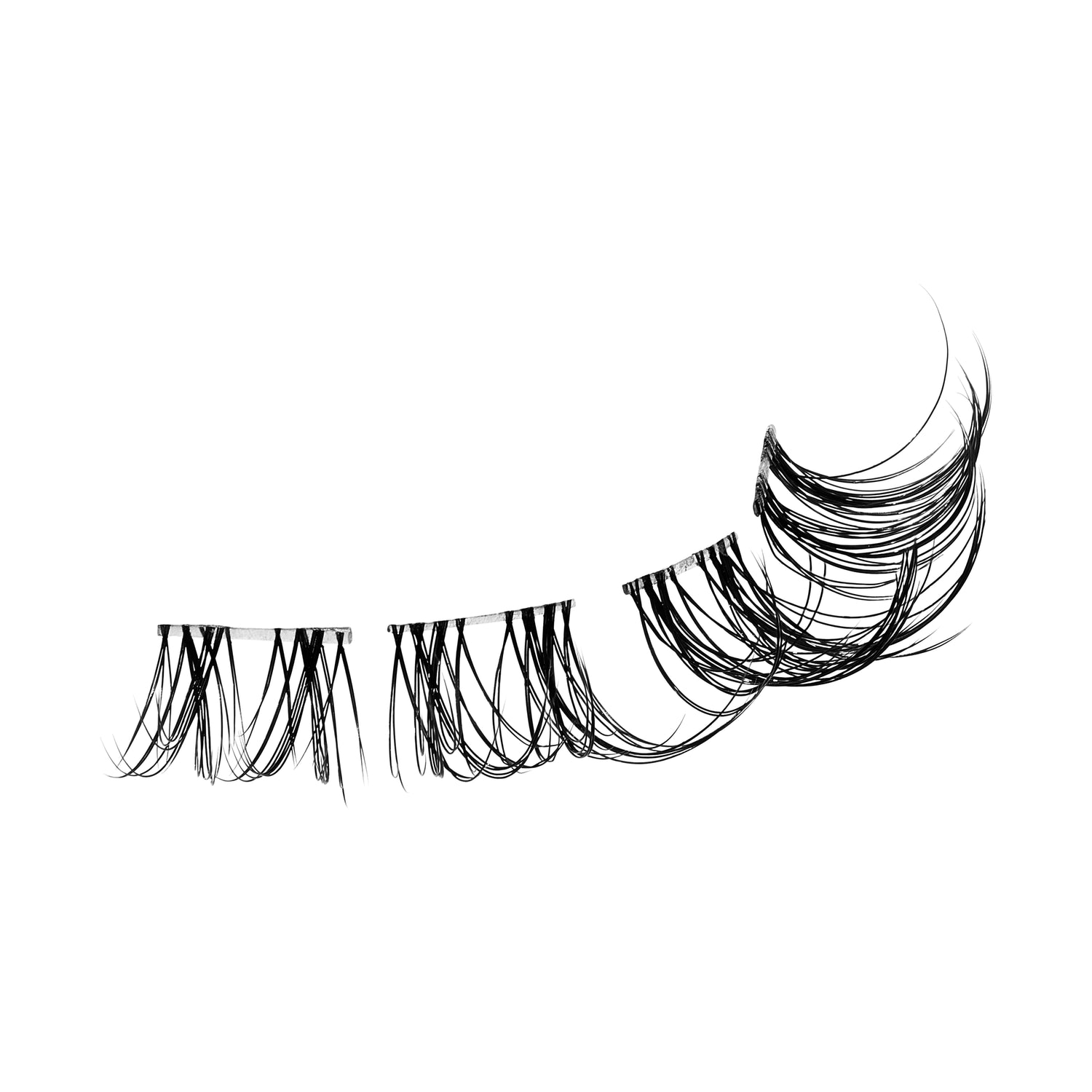 KISS FALSCARA Clear Band False Eyelashes, Lash  Extension Kit, 36 Lash Clusters