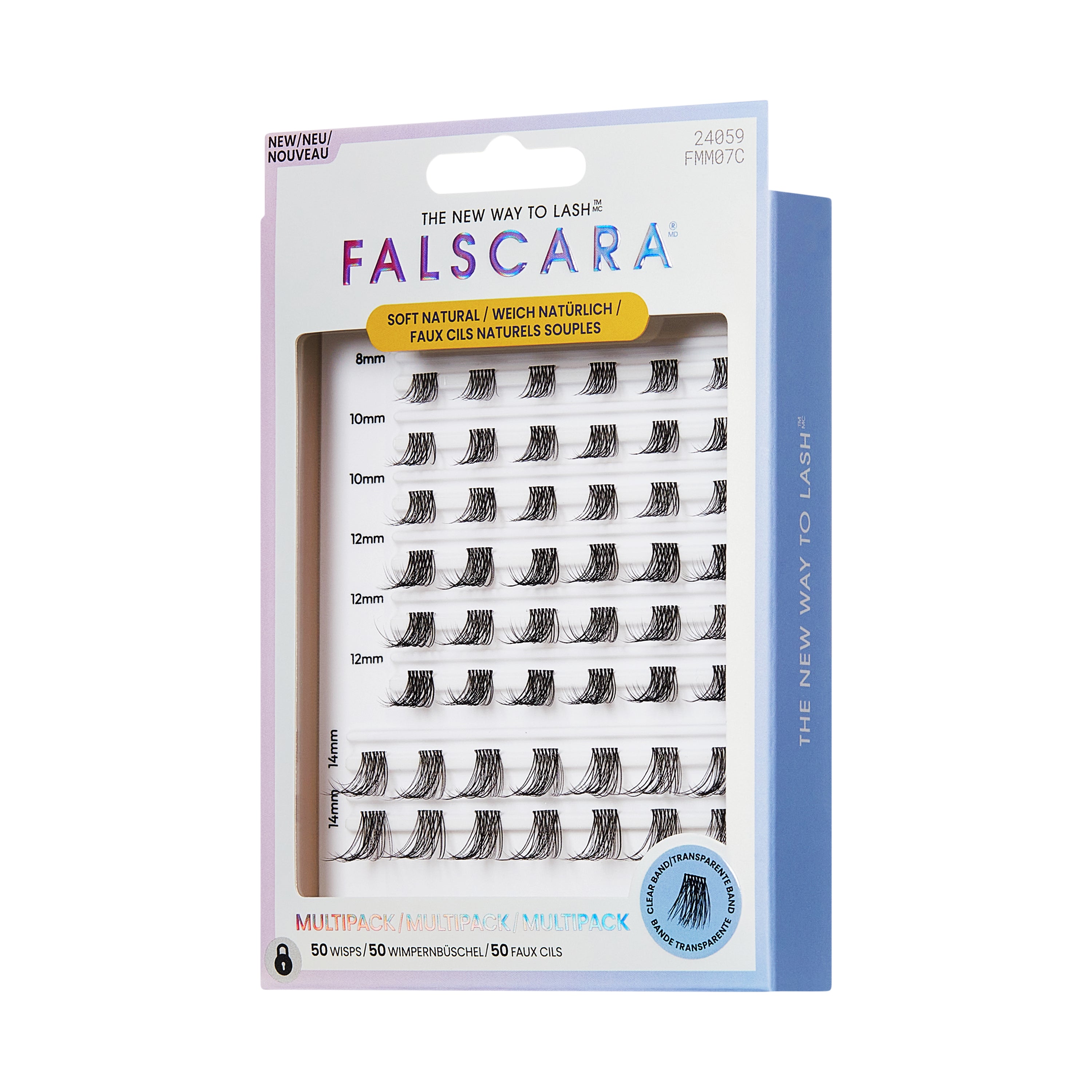 KISS FALSCARA Multipack False Eyelashes Lash Extensions, Faux Mink Volume, 50 Lash Clusters