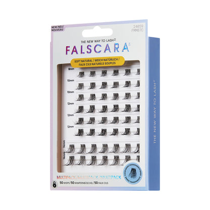 KISS FALSCARA Multipack False Eyelashes Lash Extensions, Faux Mink Volume, 50 Lash Clusters