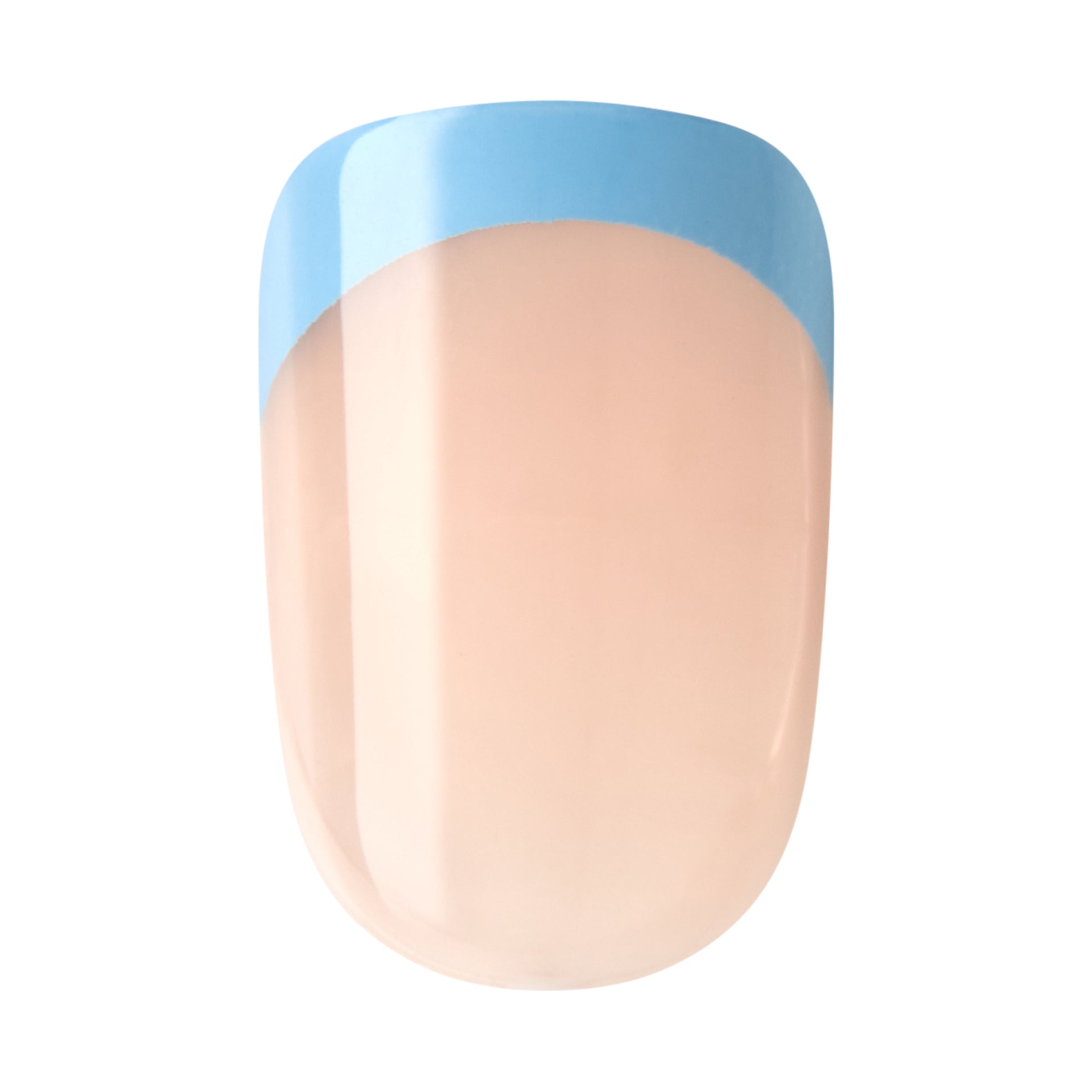 imPRESS Modern French Tip Press On Nails, No Glue Needed, Blue Tips, Short Square, 30 Ct.