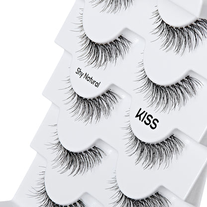 KISS So Natural False Eyelashes, ‘Shy Natural’, 8mm-10mm, Natural Volume, 5 Pairs