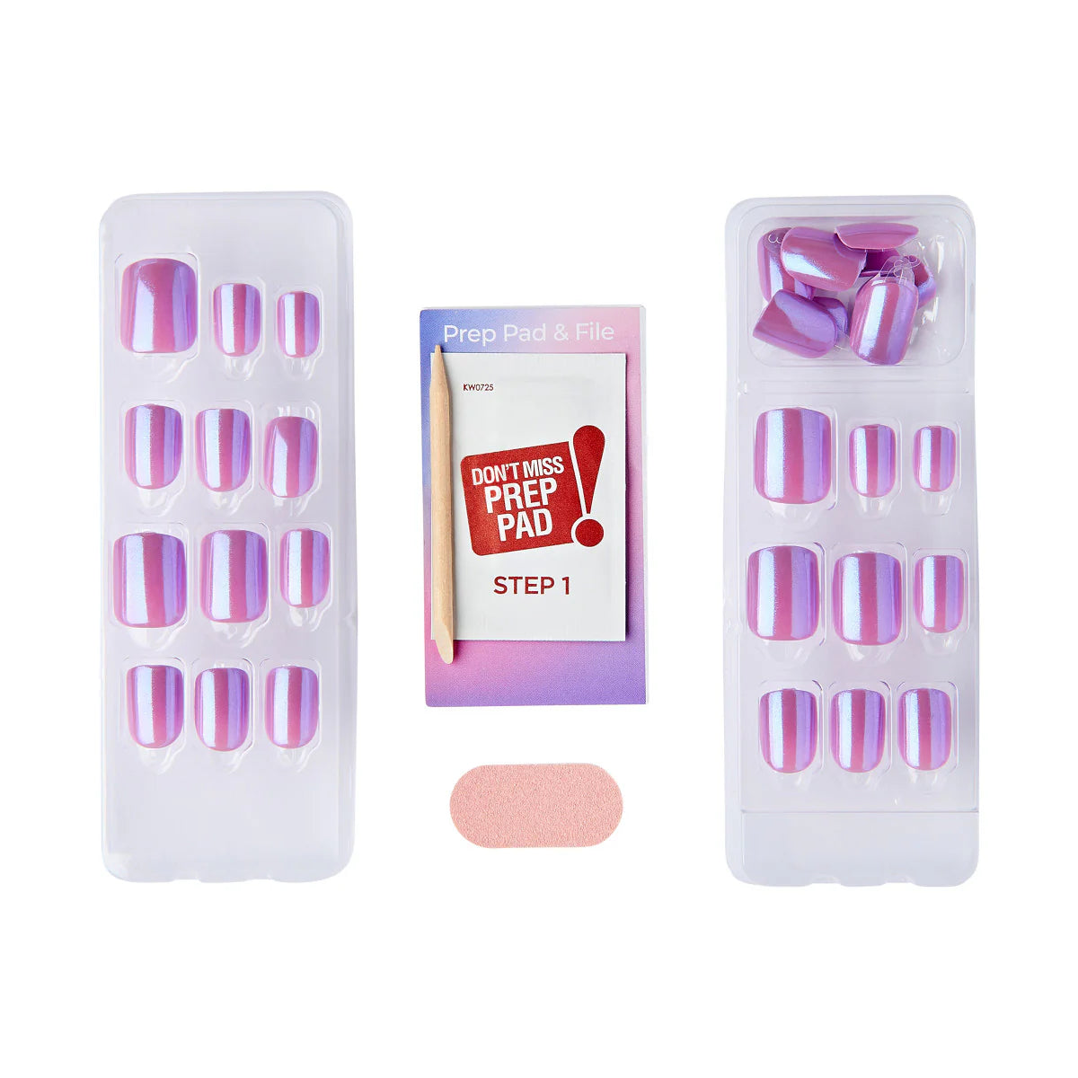 colorFX by imPRESS  Press-On Nails, No Glue Needed, Purple, Short Squoval, 33 Ct.