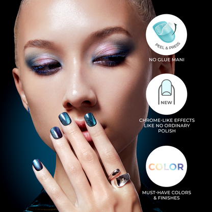 KISS imPRESS No Glue Mani Press On Nails, Color FX, Better Things, Green, Short Squoval, 30ct