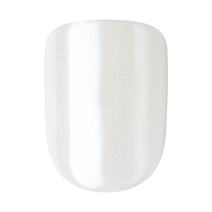 colorFX by imPRESS  Press-On Nails, No Glue Needed, White, Short Squoval, 33 Ct.