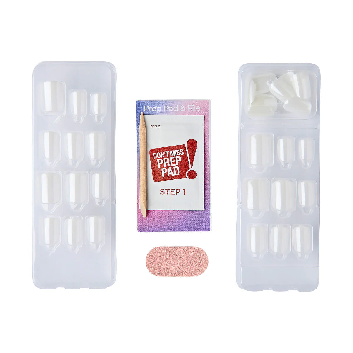 colorFX by imPRESS  Press-On Nails, No Glue Needed, White, Short Squoval, 33 Ct.