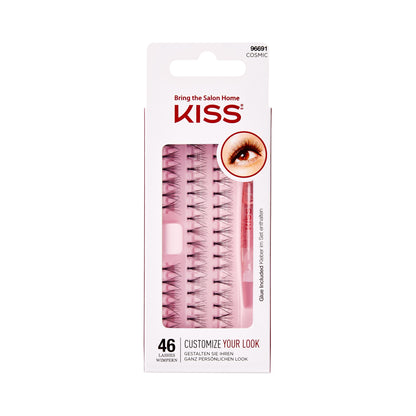 KISS Individual False Eyelashes with Lash Glue, DIY Lash Extensions, 48 Lash Clusters