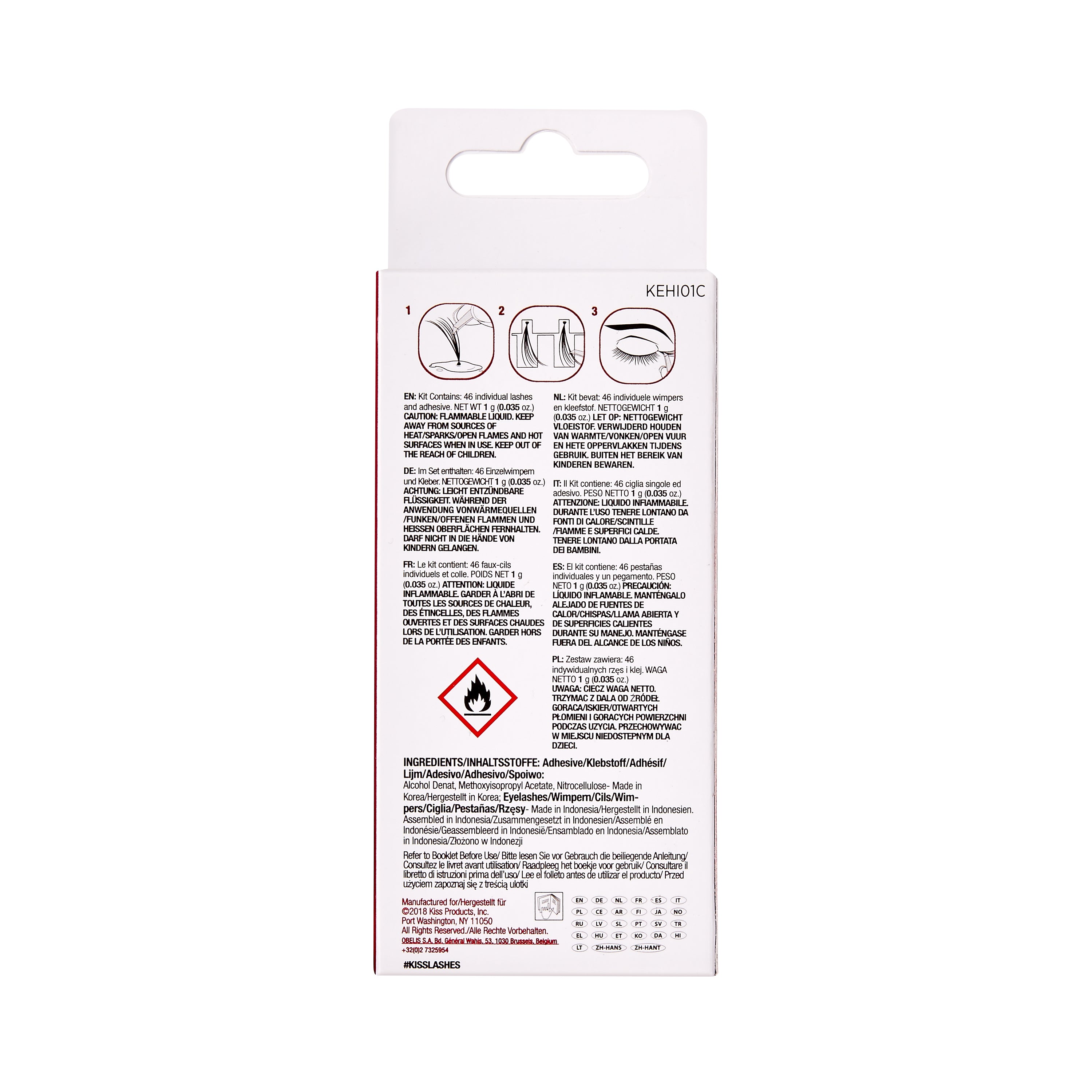 KISS Individual False Eyelashes with Lash Glue, DIY Lash Extensions, 48 Lash Clusters
