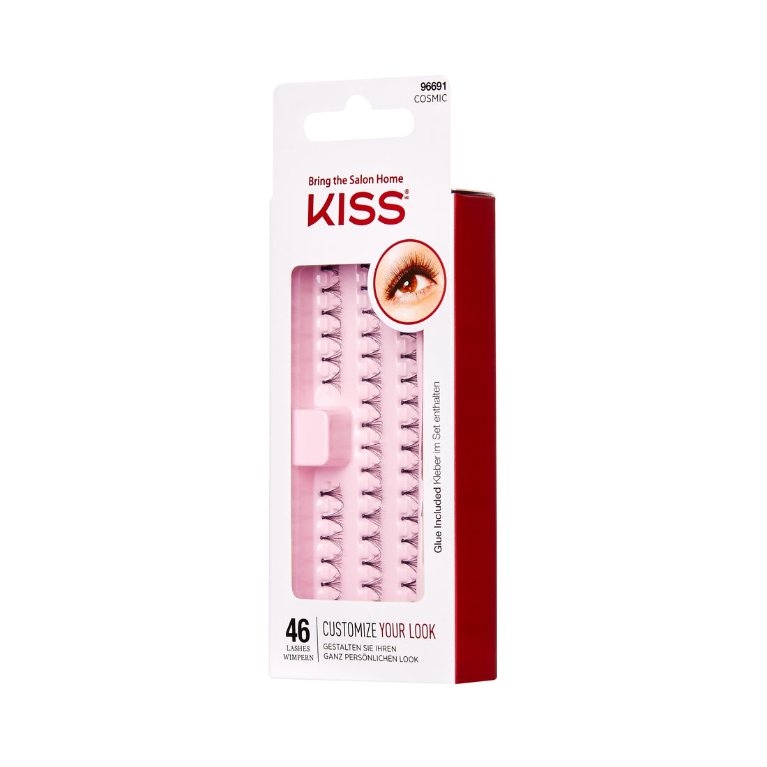 KISS Individual False Eyelashes with Lash Glue, DIY Lash Extensions, 48 Lash Clusters