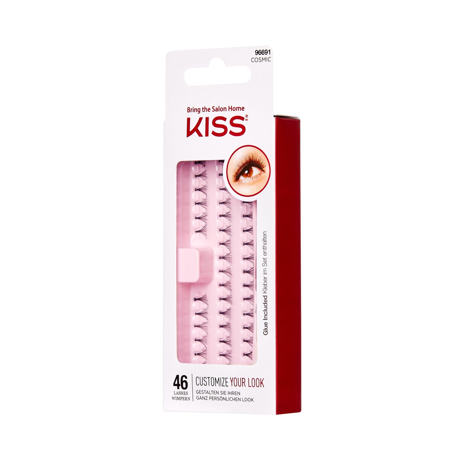 KISS Individual False Eyelashes with Lash Glue, DIY Lash Extensions, 48 Lash Clusters