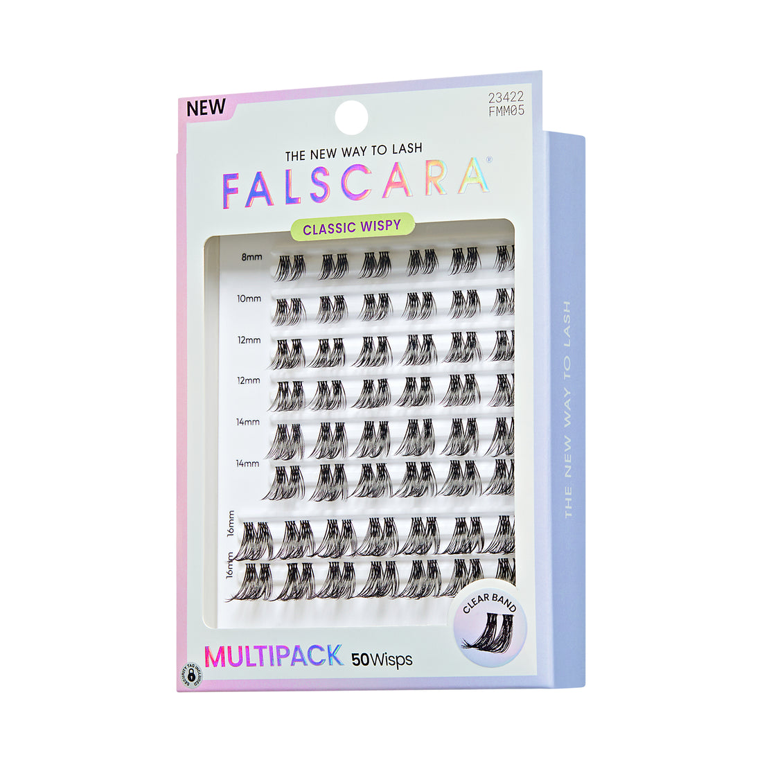 KISS FALSCARA Multipack False Eyelashes Lash Extensions, Classic Wispy, 50 Lash Clusters
