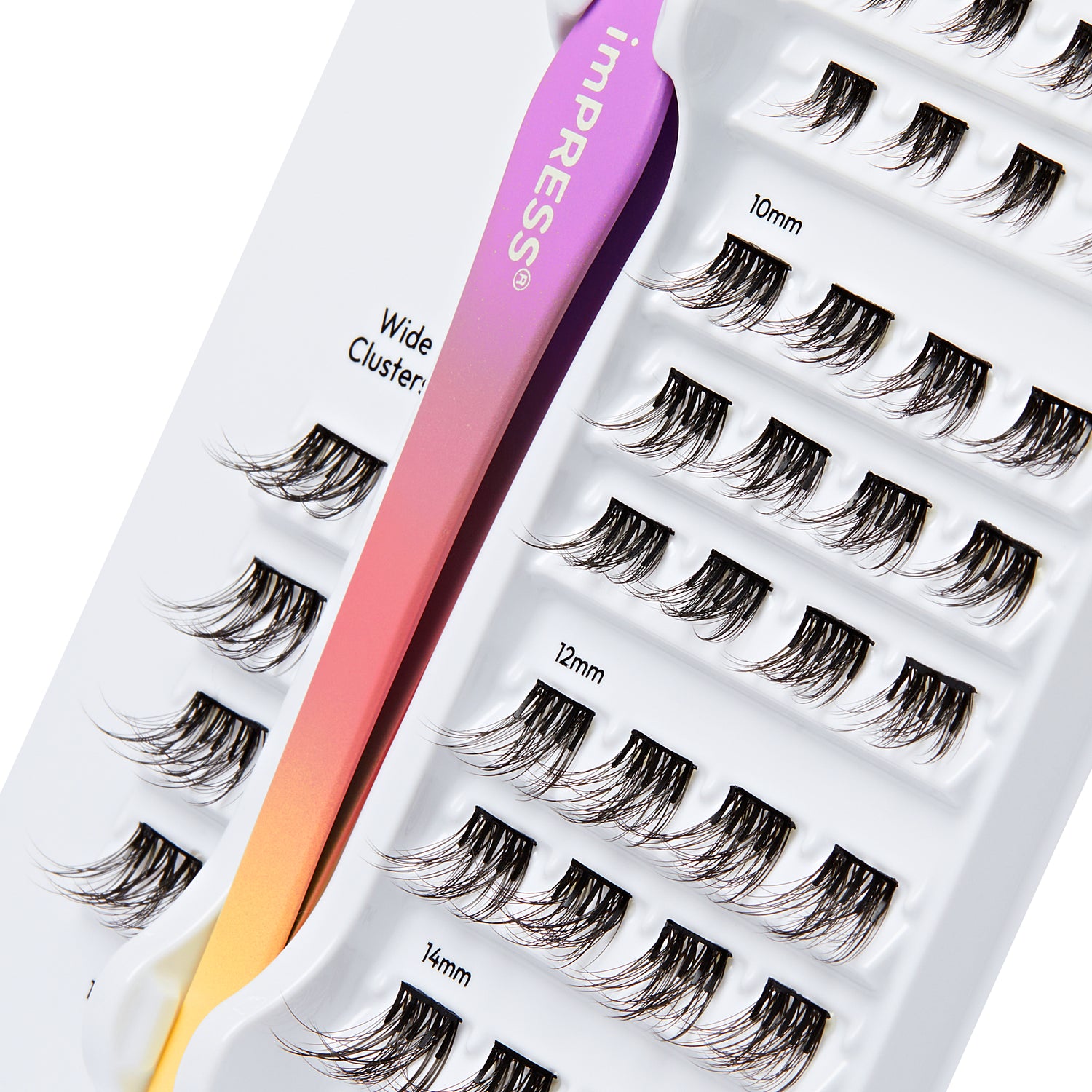 KISS imPRESS Falsies Press On Self Adhesive Eyelashes, Classic Volume, 36 Lash Clusters