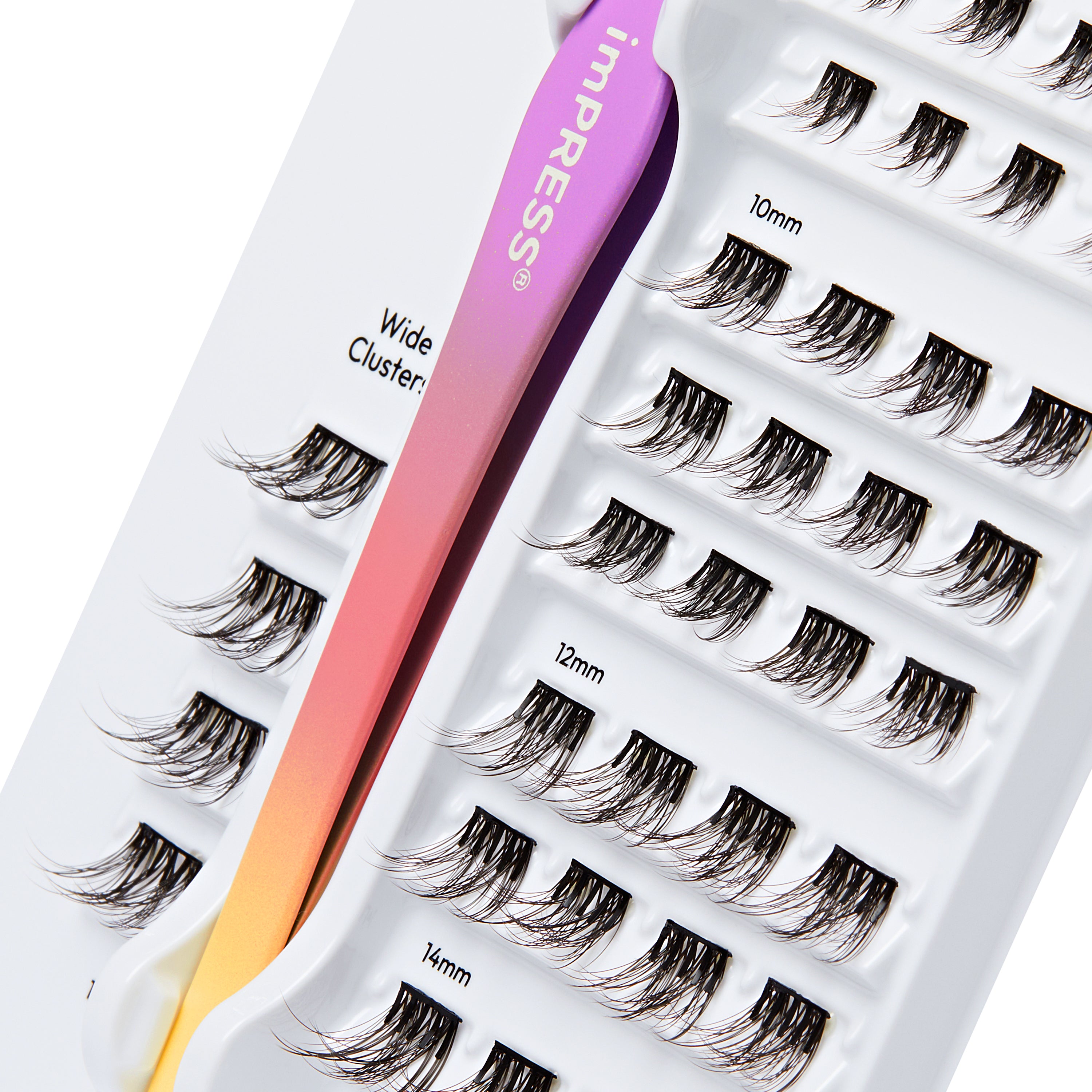 KISS imPRESS Falsies Press On Self Adhesive Eyelashes, Classic Volume, 36 Lash Clusters