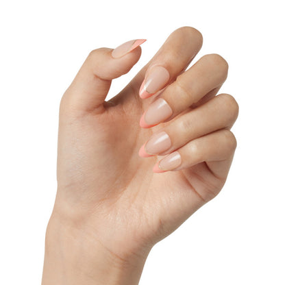 KISS Voguish Fantasy French Press-On Nails, Pink French Tips, Medium, Almond Shape, 31 Ct.