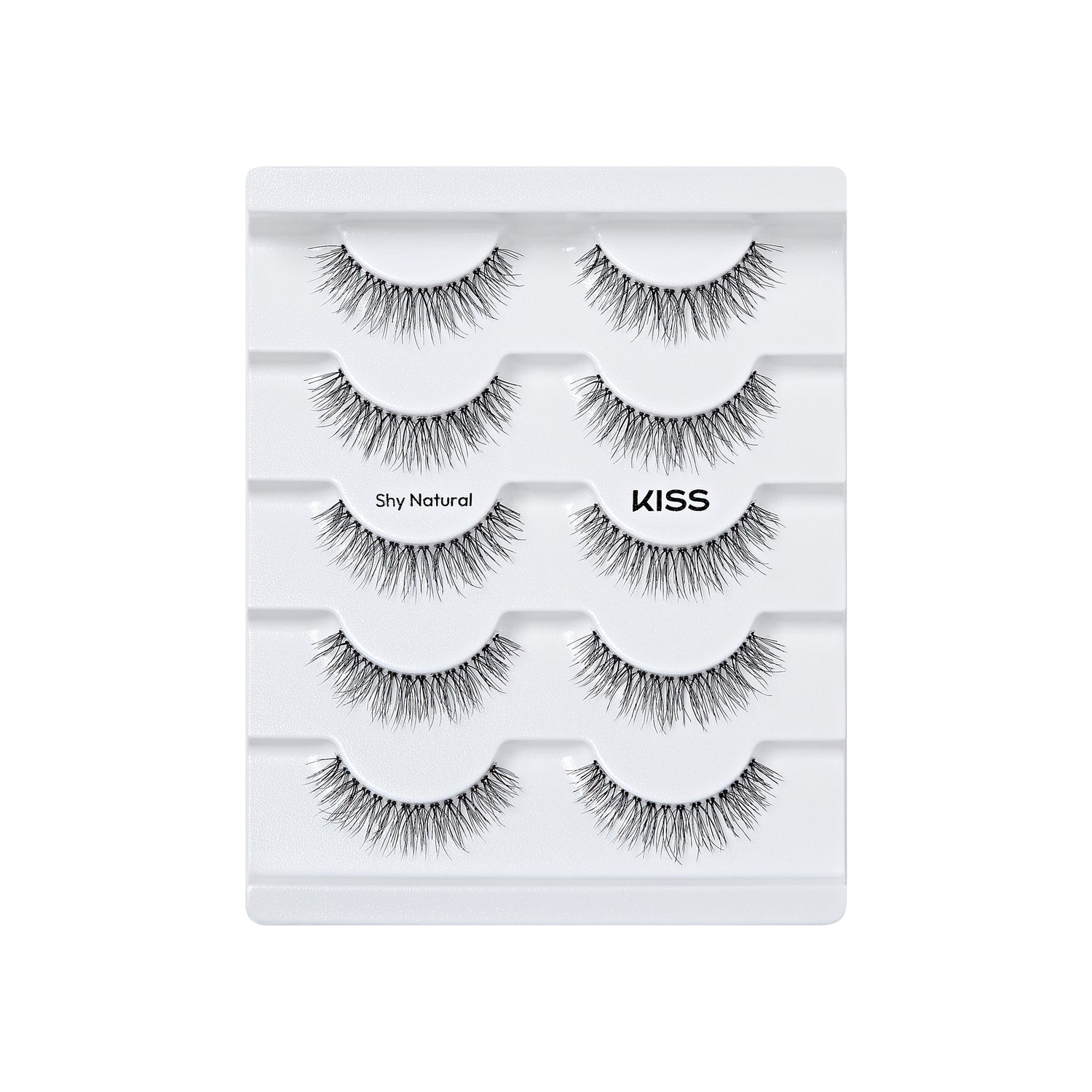 KISS So Natural False Eyelashes, ‘Shy Natural’, 8mm-10mm, Natural Volume, 5 Pairs