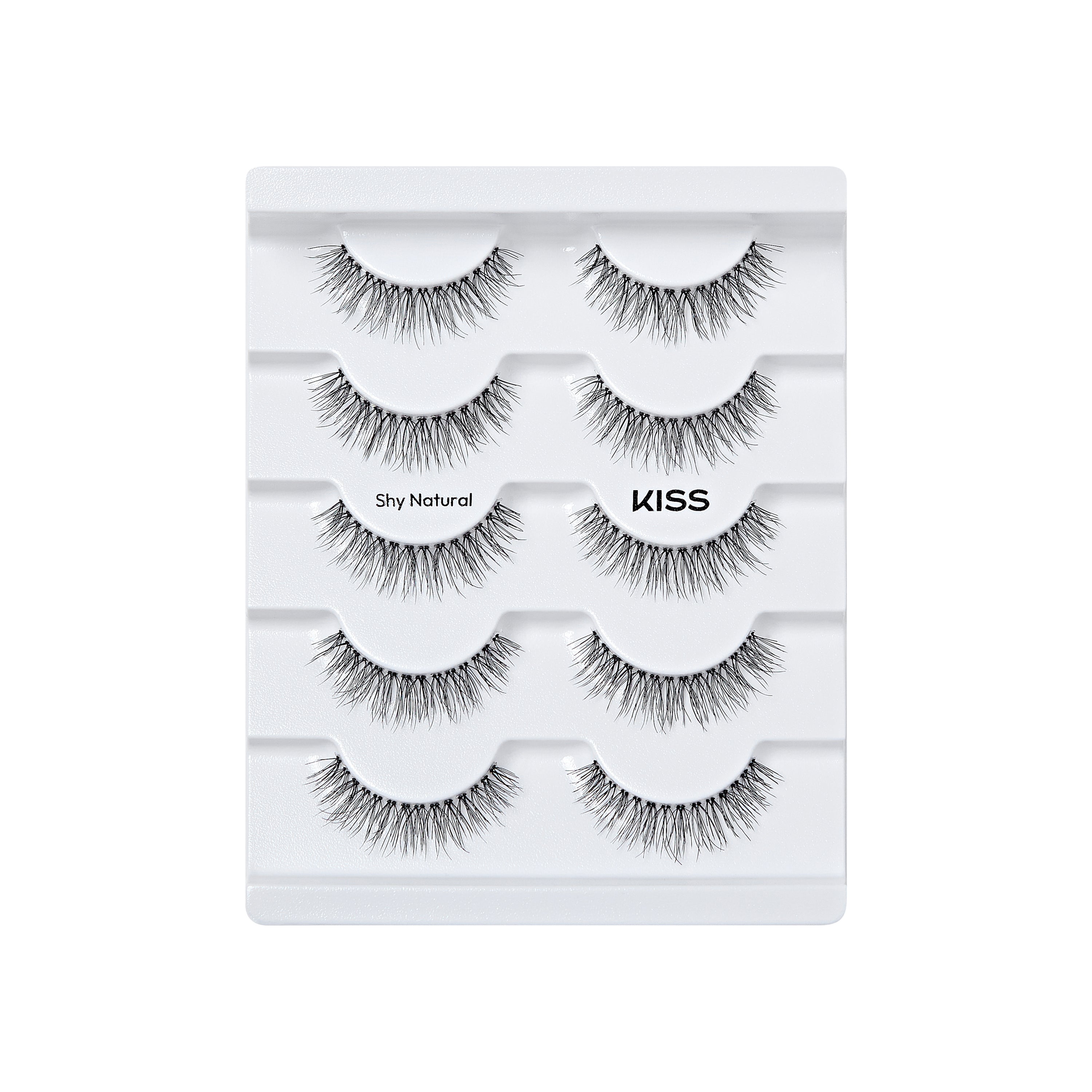 KISS So Natural False Eyelashes, ‘Shy Natural’, 8mm-10mm, Natural Volume, 5 Pairs