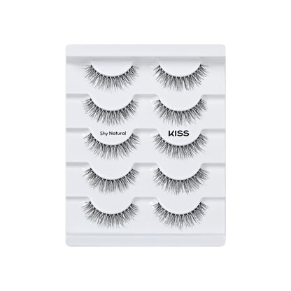 KISS So Natural False Eyelashes, ‘Shy Natural’, 8mm-10mm, Natural Volume, 5 Pairs