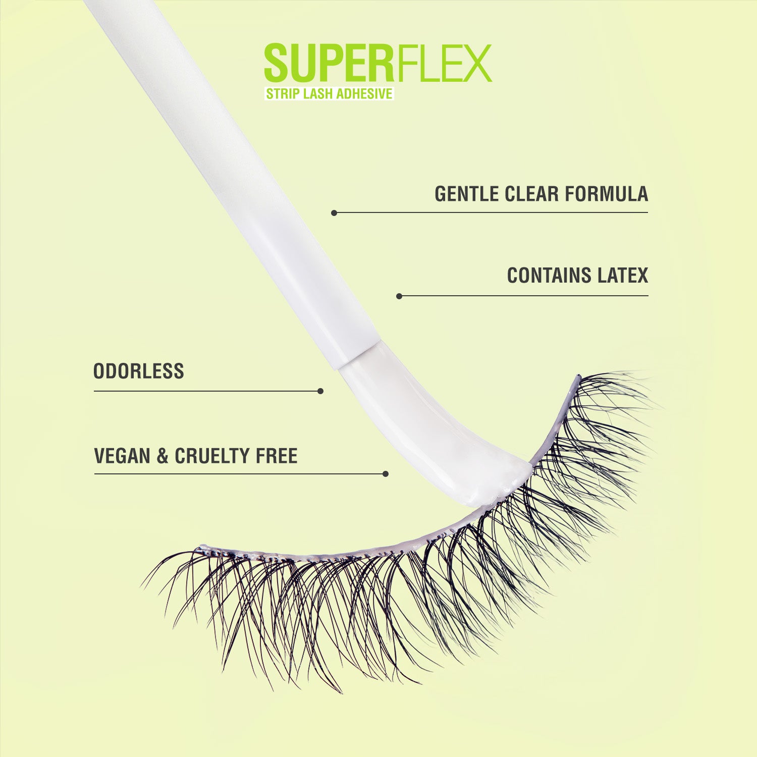 Kiss SuperFlex Latex Strip Lash Adhesive, Brush On, Clear, 5g (0.18 oz.)