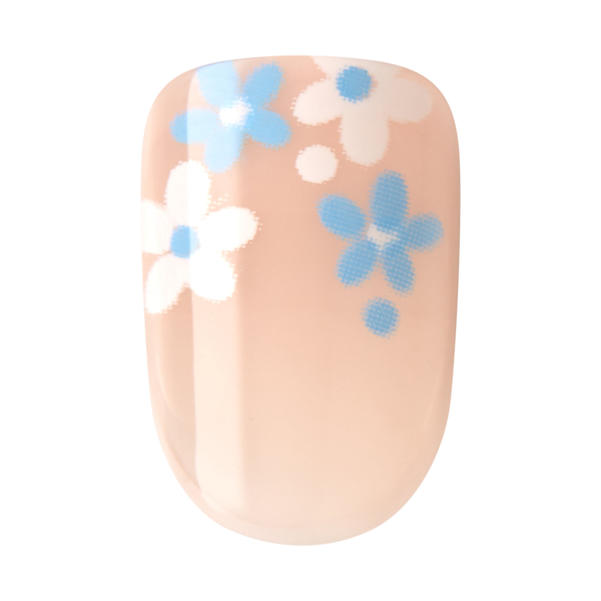 imPRESS Modern French Tip Press On Nails, No Glue Needed, Blue Tips, Short Square, 30 Ct.