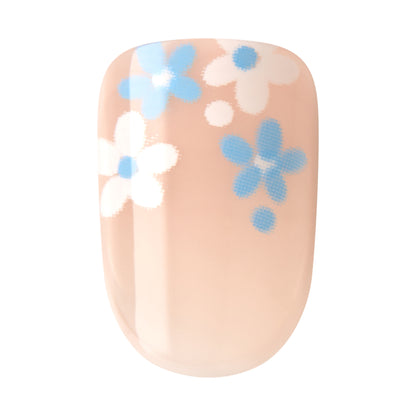 imPRESS Modern French Tip Press On Nails, No Glue Needed, Blue Tips, Short Square, 30 Ct.