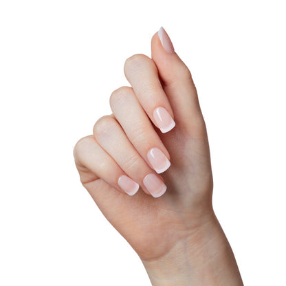 imPRESS Bare French Press-On Nails, No Glue Needed, White Tips, Short Square, 33 Ct.