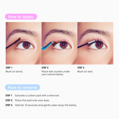 KISS FALSCARA Multipack False Eyelashes Lash Extensions, Classic Wispy, 50 Lash Clusters