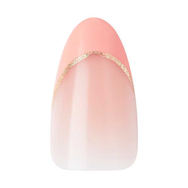 KISS Voguish Fantasy French Press-On Nails, Pink French Tips, Medium, Almond Shape, 31 Ct.