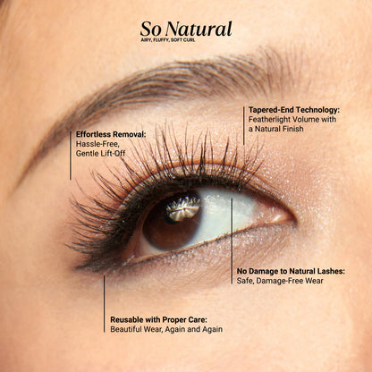 KISS So Natural False Eyelashes, ‘Shy Natural’, 8mm-10mm, Natural Volume, 5 Pairs