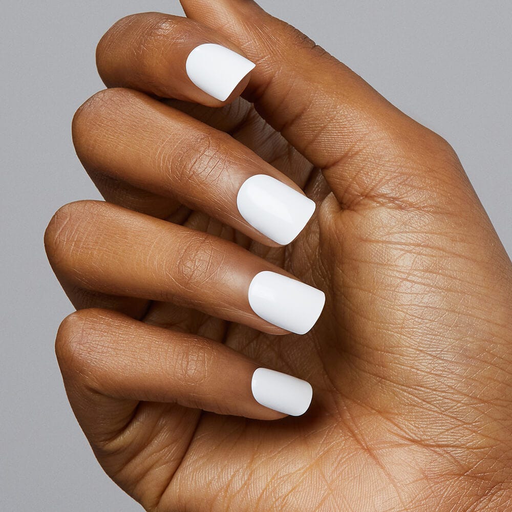 imPRESS Color Press On Nails, No Glue Needed, White, Short Squoval, 30 Ct.